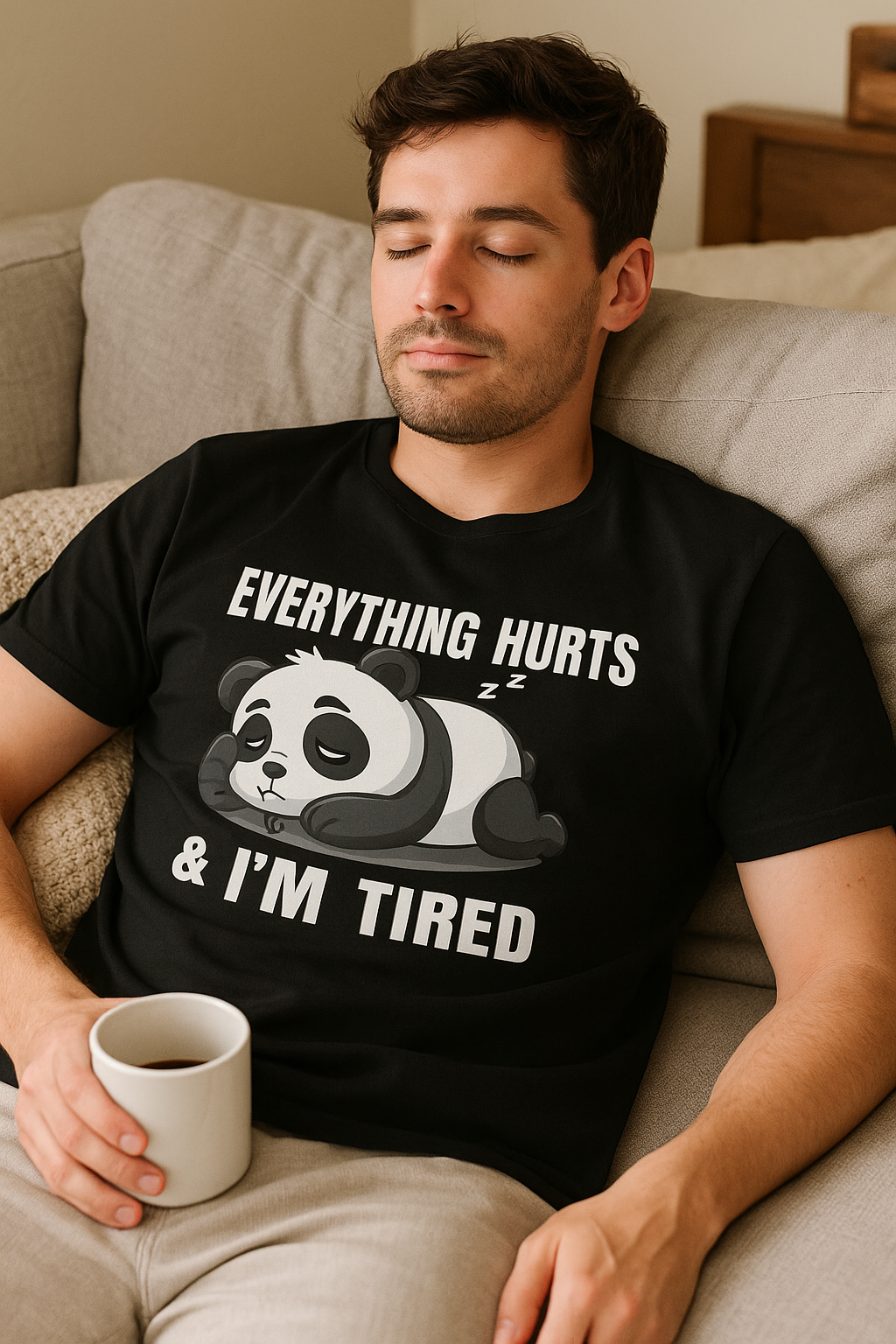 Tired Panda Gym Oversized Tee